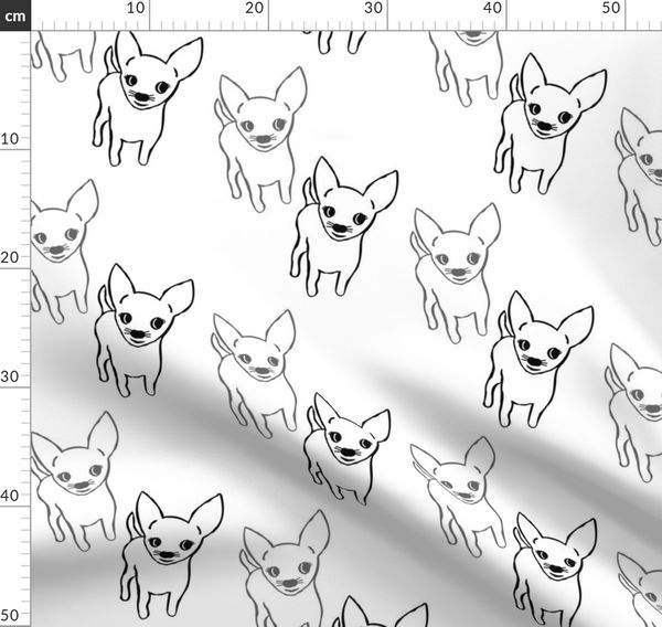 Chihuahua Chihuahuas Monochrome Outline Spoonflower