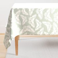 Lace Butterflies / Pastel Green / Large Scale