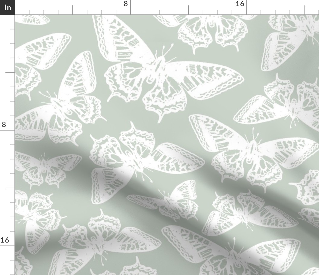 Lace Butterflies / Pastel Green / Large Scale