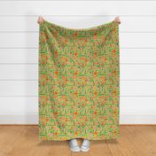 Verdure- Mod Scandi Florals- Light Pine Green- Regular Scale