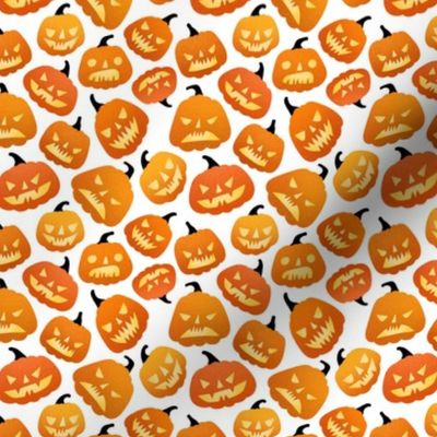 Small scale / halloween pumpkins white background