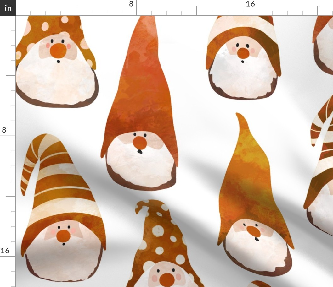 Fall Gnomes on white -large scale
