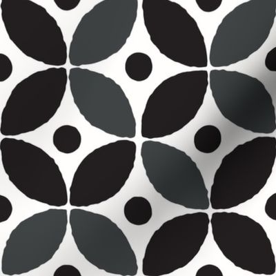 Mod Flowers Black and White