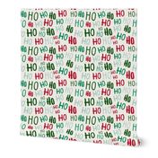 ho ho ho -  Christmas Santa - multi mint on white - LAD20