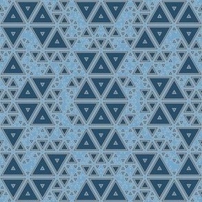 Blue Navy Taupe Triangles Pattern