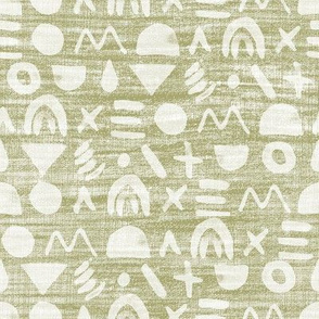 linen watercolor doodles- sheer olive