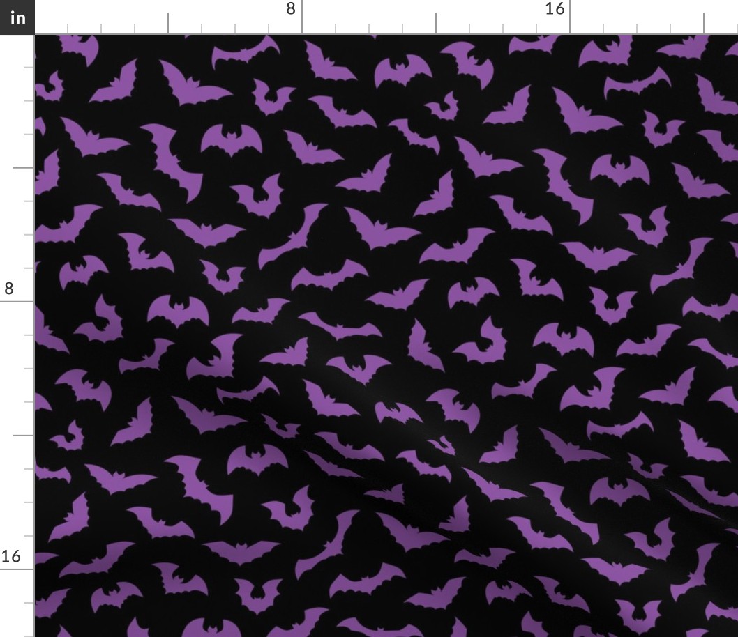 Pastel goth purple black bats - M