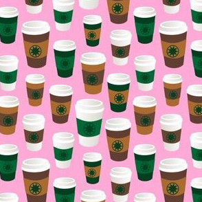 Hot Coffee Cup Party in Light Bubblegum Pink