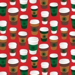 Hot Coffee Cup Party in Holiday Red