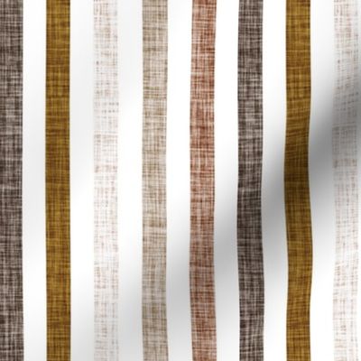 1/2" rotated linen stripes // spice, mud, bronze, stone, sugar sand
