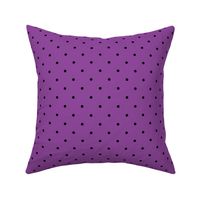 purple swiss dots // black