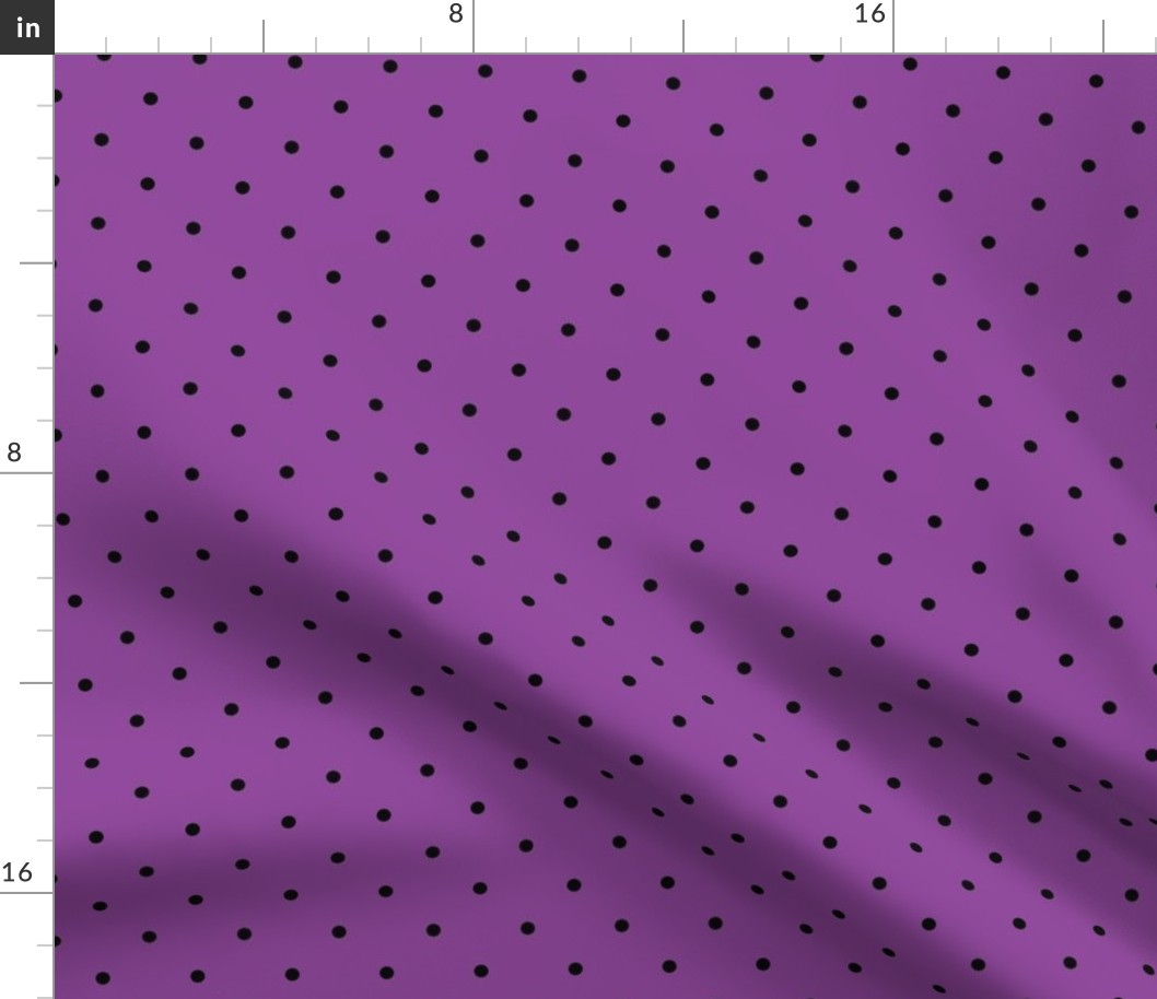 purple swiss dots // black