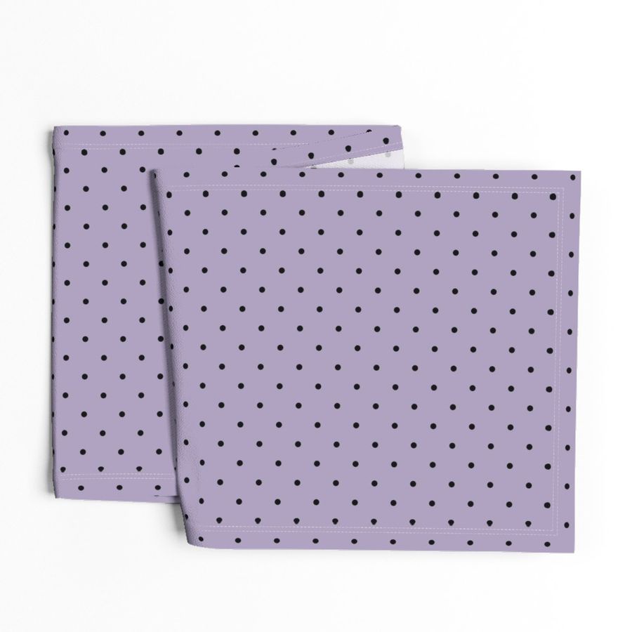 lavender swiss dots // black