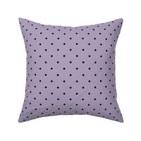 lavender swiss dots // black