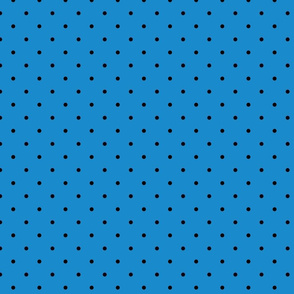 blue swiss dots // black