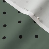 blue olive swiss dots // black