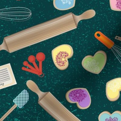 Sugar Cookie Tools on Green (large scale)