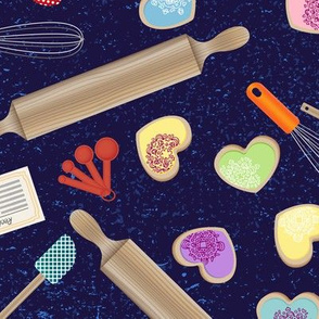 Sugar Cookie Tools on Blue (large scale)