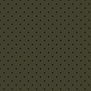 olive swiss dots // black
