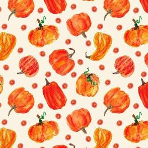 Watercolor Polka Dot Pumpkin Patch in Marshmallow