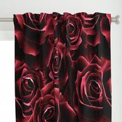 Velvet Roses Red - Large non repeat print 