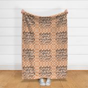 Pumpkin Spice and Everything Nice orange gingham 18 inch square