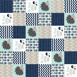 Hedgehog Patchwork in Mint Navy