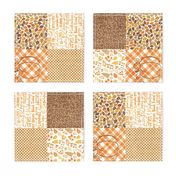Fall Season Wholecloth quilt rotated 6 inch square