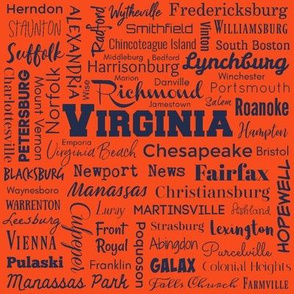 Virginia cities, orange and navy