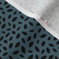 Little abstract leaf spots organic garden shaped fall design scandinavian neutral nursery midnight black blue