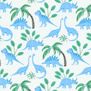 blue nursery dinosaurs with dots/large