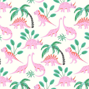 pink nursery dinosaurs/large