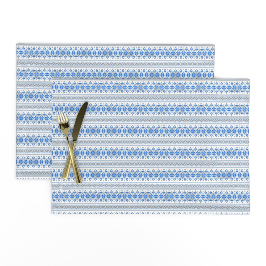 Wellspring - Star Alatyr - Ethno Ukrainian Traditional Pattern - Slavic Symbol 2 -2  Smaller Scale Blue