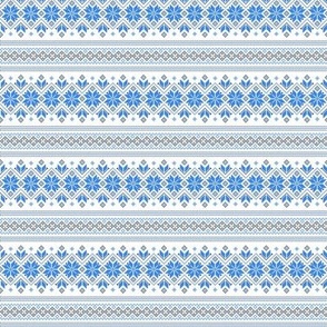 Wellspring - Star Alatyr - Ethno Ukrainian Traditional Pattern - Slavic Symbol 2 -2  Smaller Scale Blue