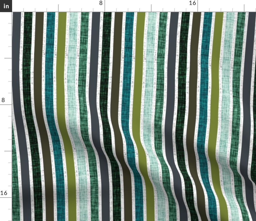 rotated half scale stripes: white linen + olive, summit, green olive, 165-8, blue pine, teal no. 2, 174-15