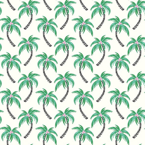 tropical palms with pink and mint/small