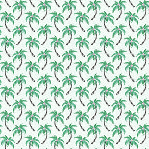 tropical palms light mint dotted background/x-small