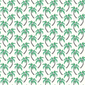 tropical palms with pink and mint/x-small