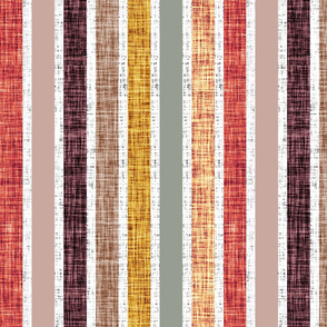 rotated stripes: white linen + spice no. 2, coral gold, dusty rose, medallion, laurel, sunset, 26-13