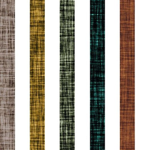 1" rotated linen stripes // mocha, 12-16, rubbed sage, himalaya, cinnamon
