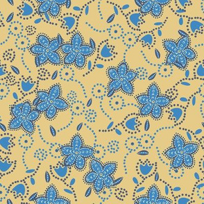 blue flowers with dots by rysunki_malunki