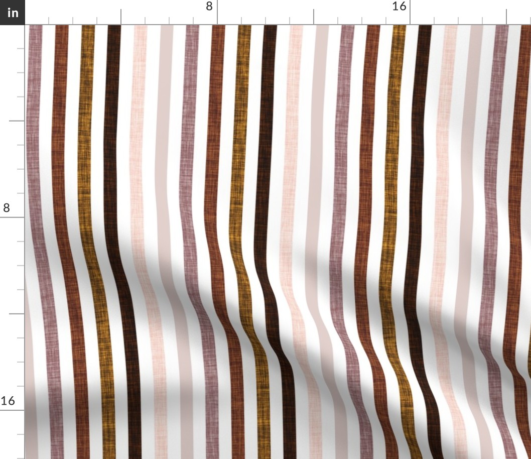 1/2" rotated linen stripes // 51-2, rosewood, 44-1, cinnamon, 19-16, hickory, mocha