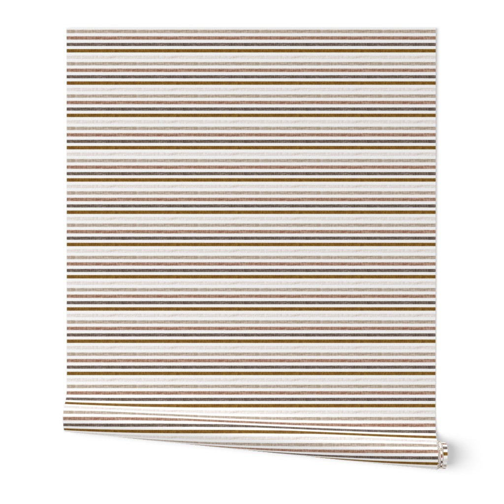 1/4" linen stripes // spice, mud, bronze, stone, sugar sand