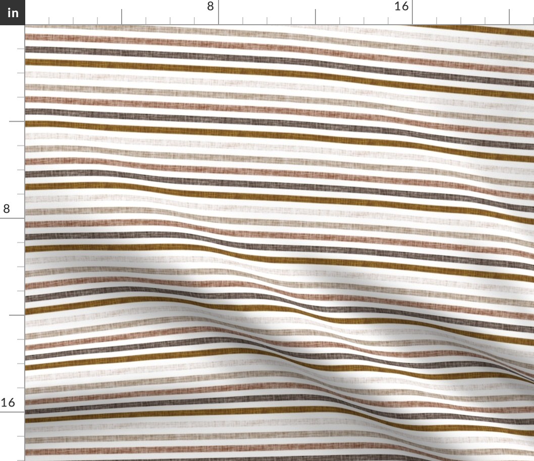 1/4" linen stripes // spice, mud, bronze, stone, sugar sand