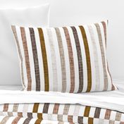 1" rotated linen stripes // spice, mud, bronze, stone, sugar sand