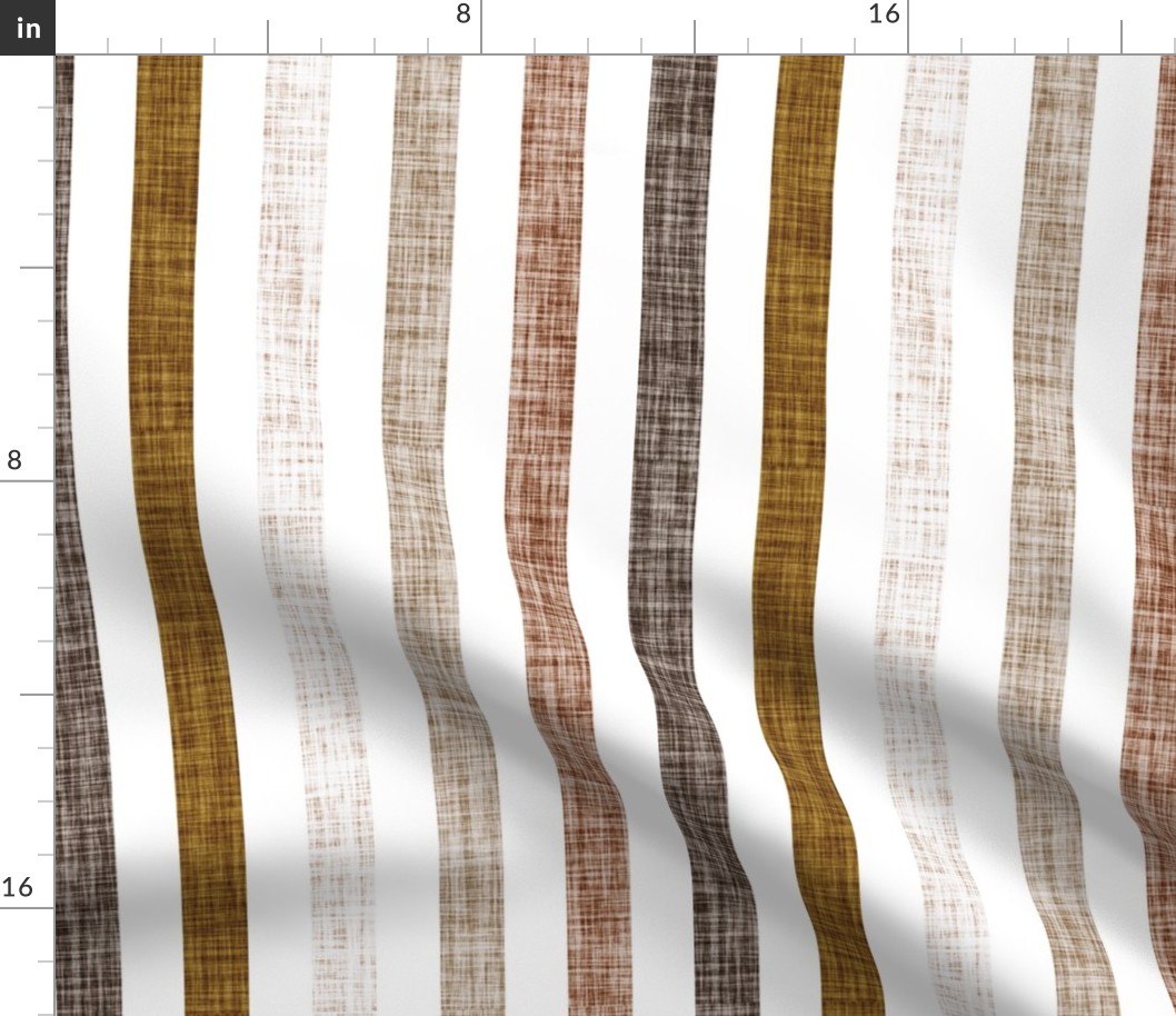 1" rotated linen stripes // spice, mud, bronze, stone, sugar sand