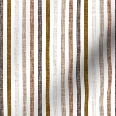 1/4" rotated linen stripes // spice, mud, bronze, stone, sugar sand