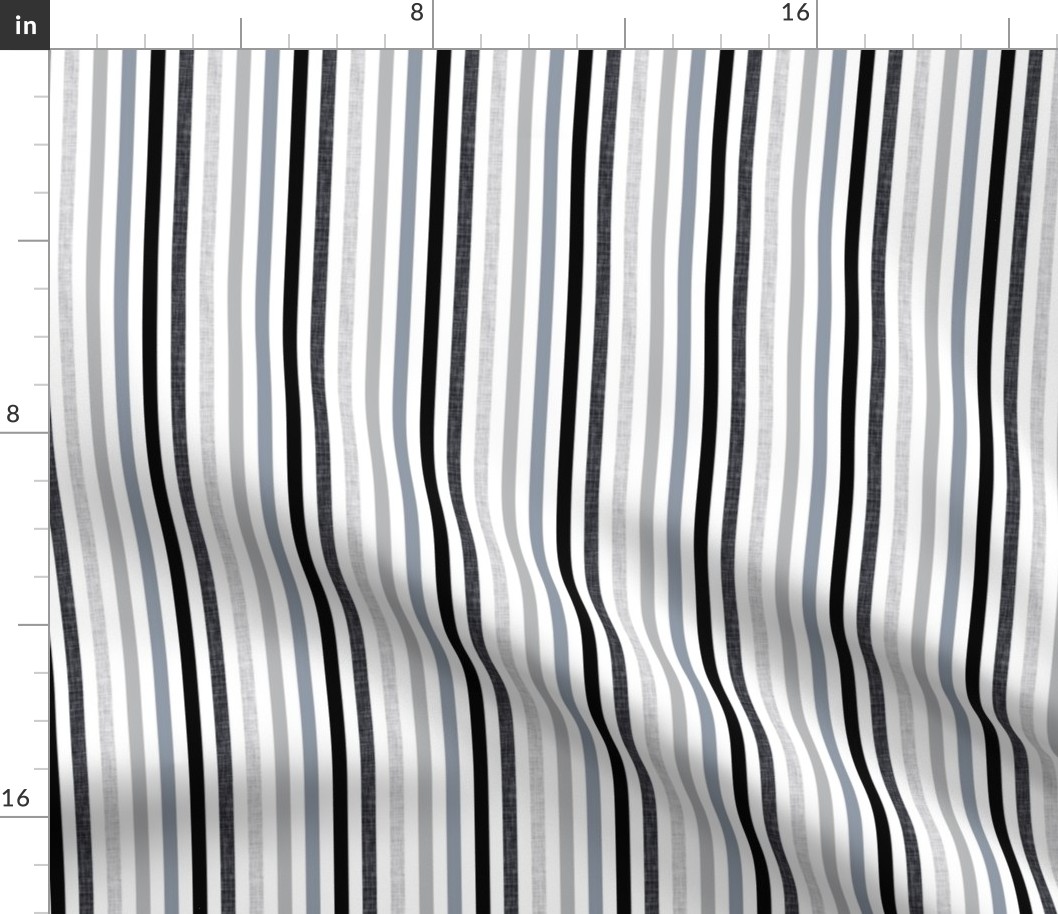 1/4" rotated linen stripes // 179-5, black, anchor, 174-4, cloud