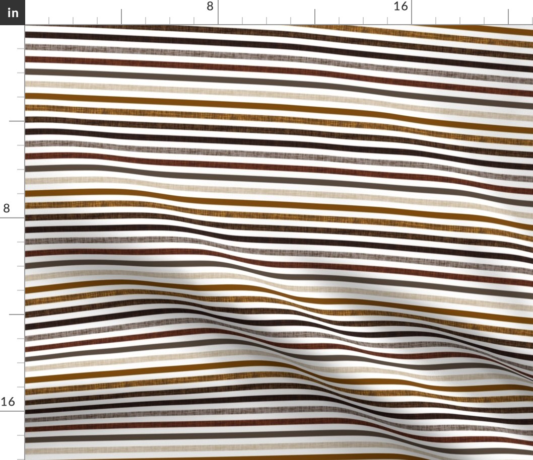 1/4" linen stripes: 22-16, coffee, chocolate, mushroom, penny, 13-2, 23-16, 19-16