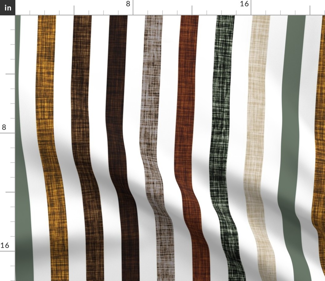 1" rotated linen stripes // blue sage, coffee, chocolate, mushroom, penny, 13-2, 19-16